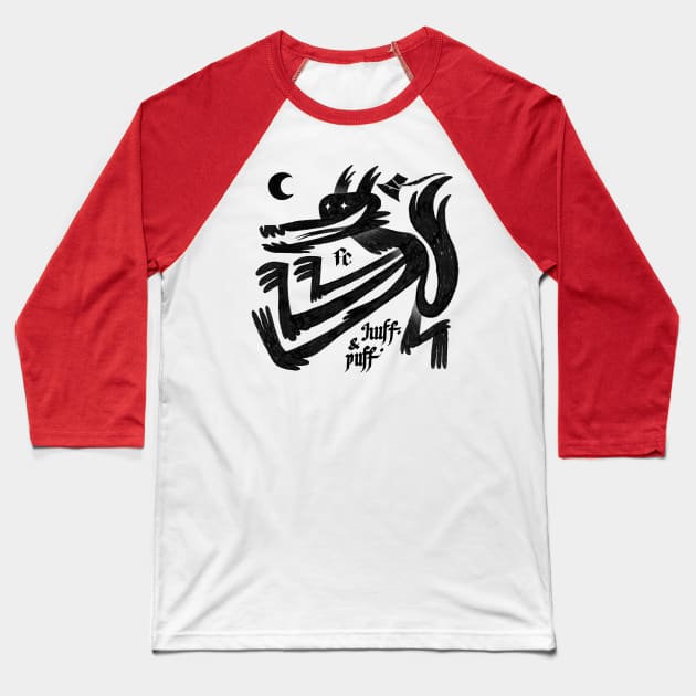 Huff & Puff Baseball T-Shirt by Freaking Creatures